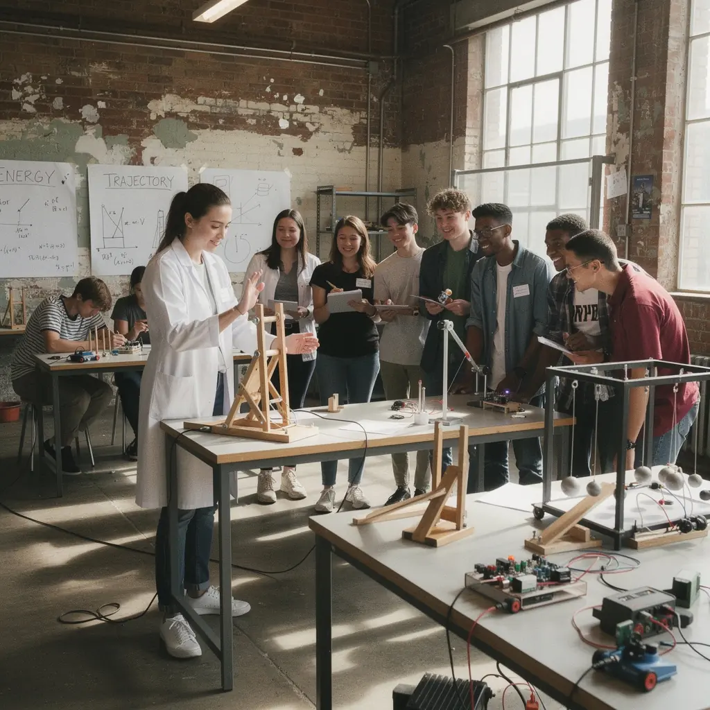Ein Dozent, der in einem virtuellen Klassenzimmer über Quantenphysik spricht.