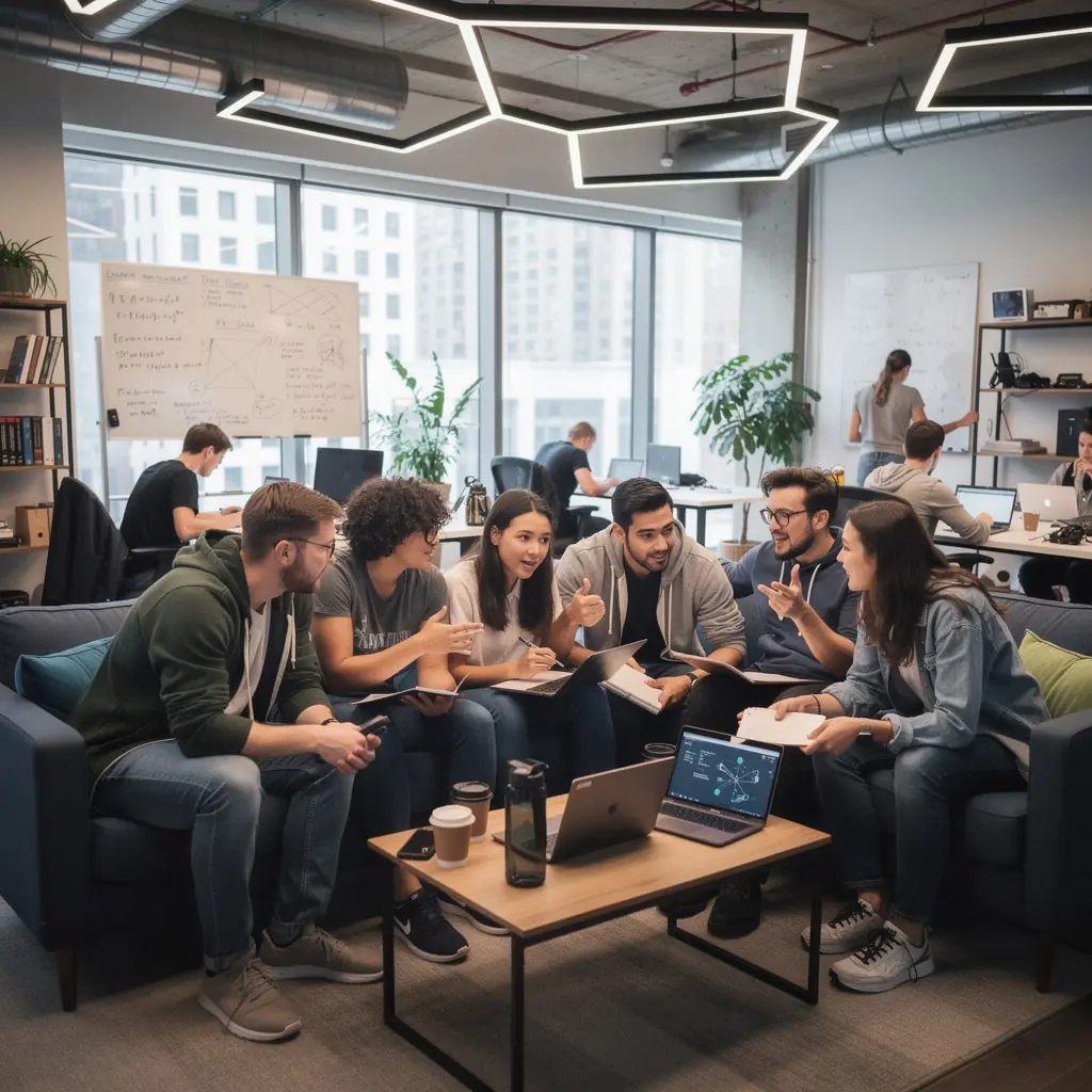 Eine Grafik, die die thermodynamischen Gesetze mit anschaulichen Diagrammen erklärt.