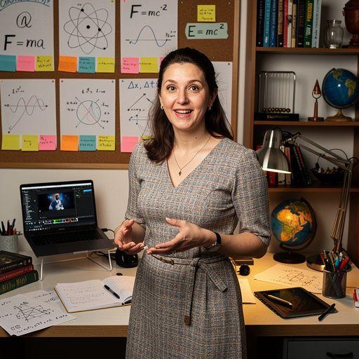 Ein Plakat, das wichtige physikalische Konzepte und deren Anwendungen im Alltag visualisiert.